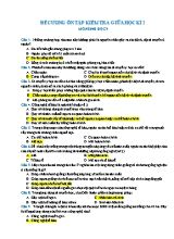Đề cương ôn tập kiểm tra giữa học kì 2 môn Sinh học 9